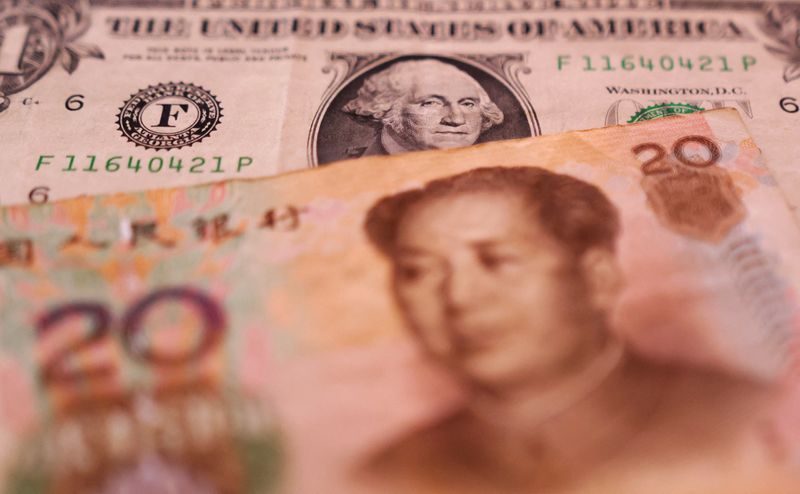 Yuan up as dollar wobbles ahead of Jackson Hole